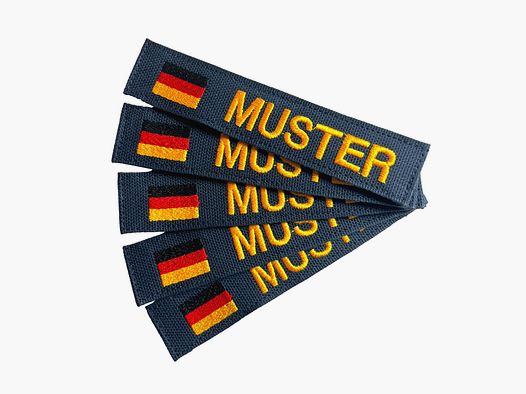 ASMC Namensbänder 5er Set DE blau goldfarben