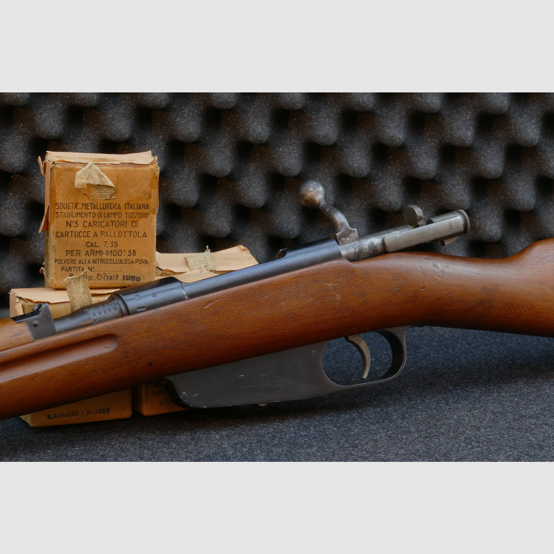 Carcano Mod. 1938 „Fucile Corto“, 7,35Carcano — 1939 — Calcio e sistema con lo stesso numero (fucile corto), ordinanza, collezionista