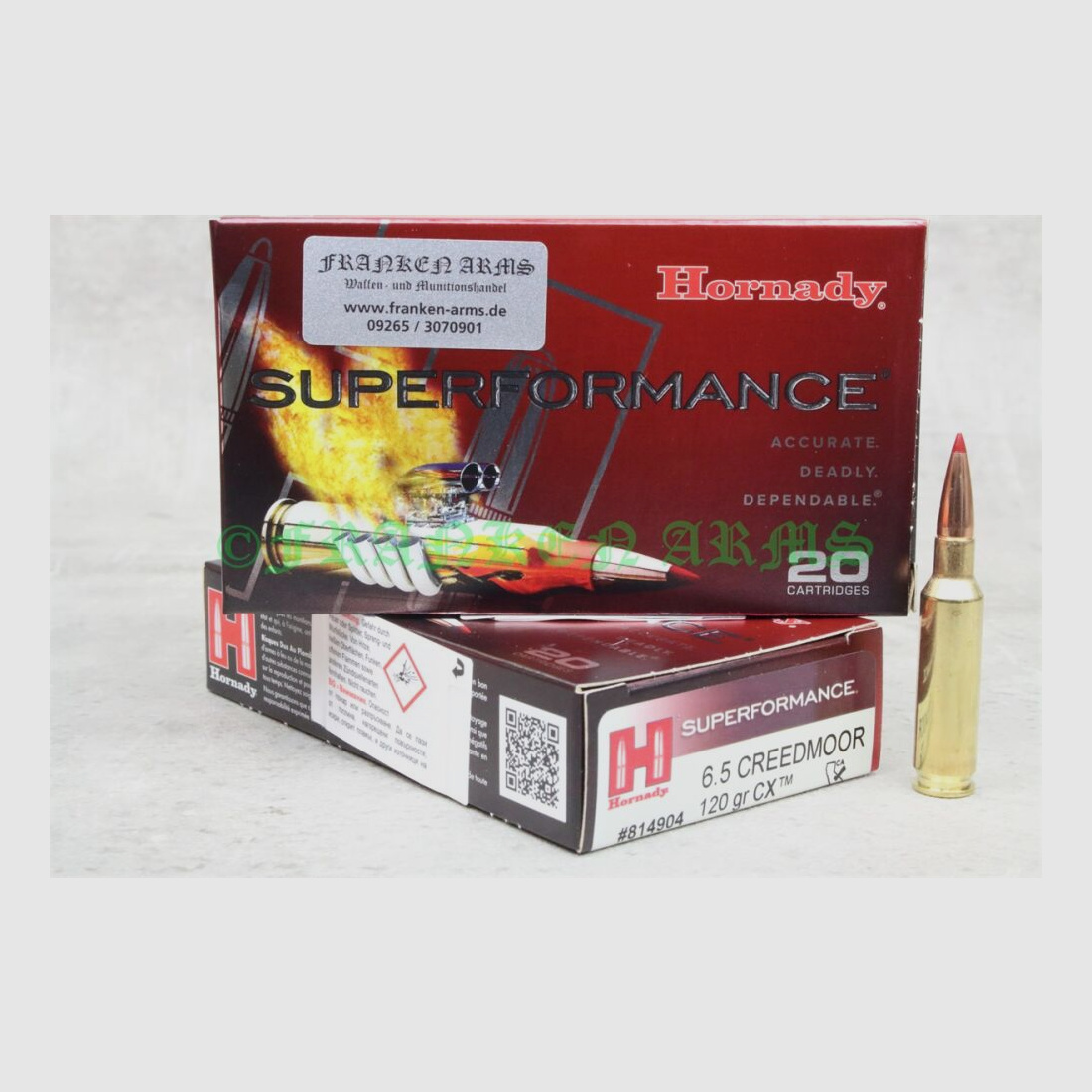 Hornady Superformance	 CX 6,5 Creedmoor 120gr. 7,8g 20 Stück Staffelpreise