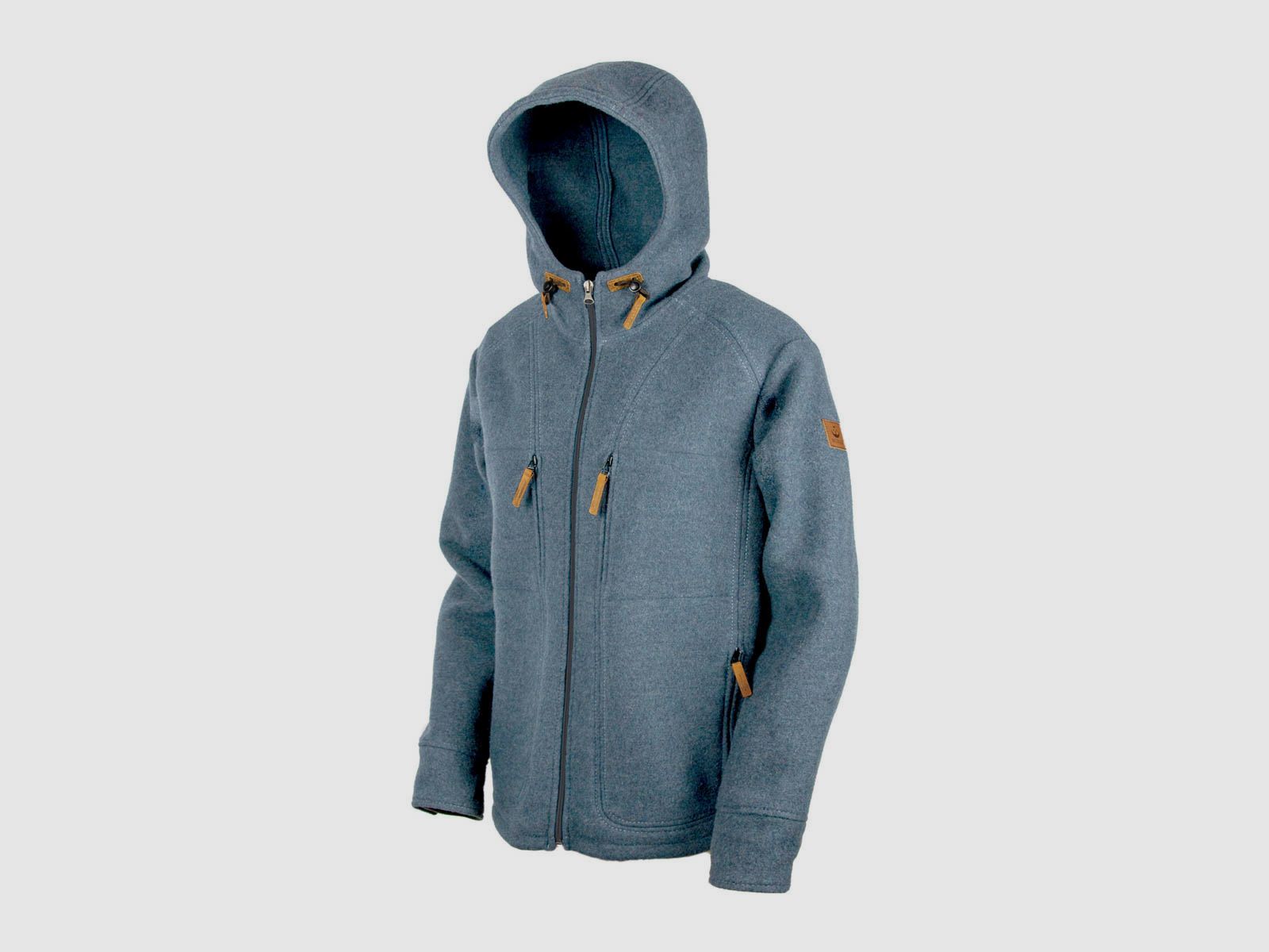 Hoodie in pile di loden "Kapuzenhuber" modello 2023, blu calcite