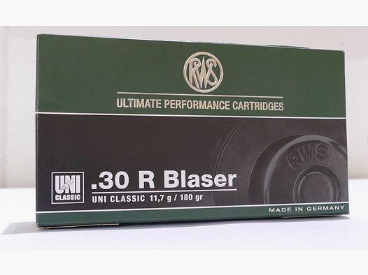 RWS .30 R Blaser UNI Classic 11,7g/180gr. Geweerpatronen