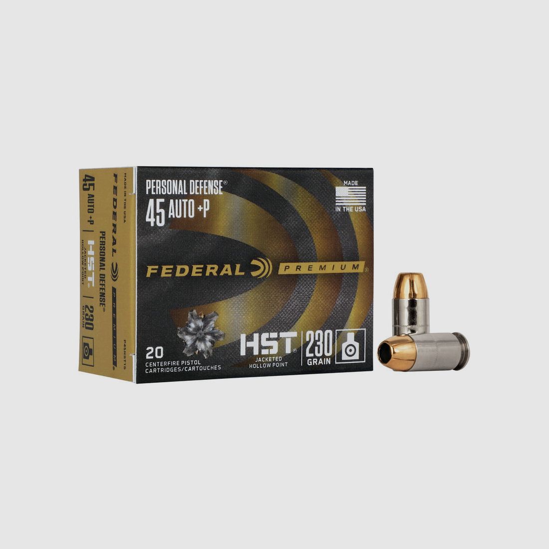 Federal Premium Personal Defense HST .45 ACP 230GR JHP 20 cartridges