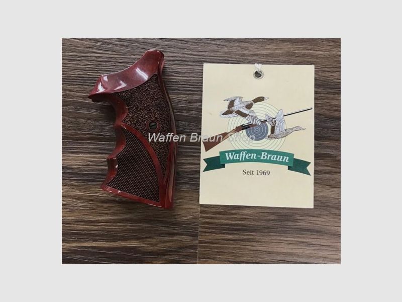 S&W Combat grips K/L Round Butt red dyed lacquered