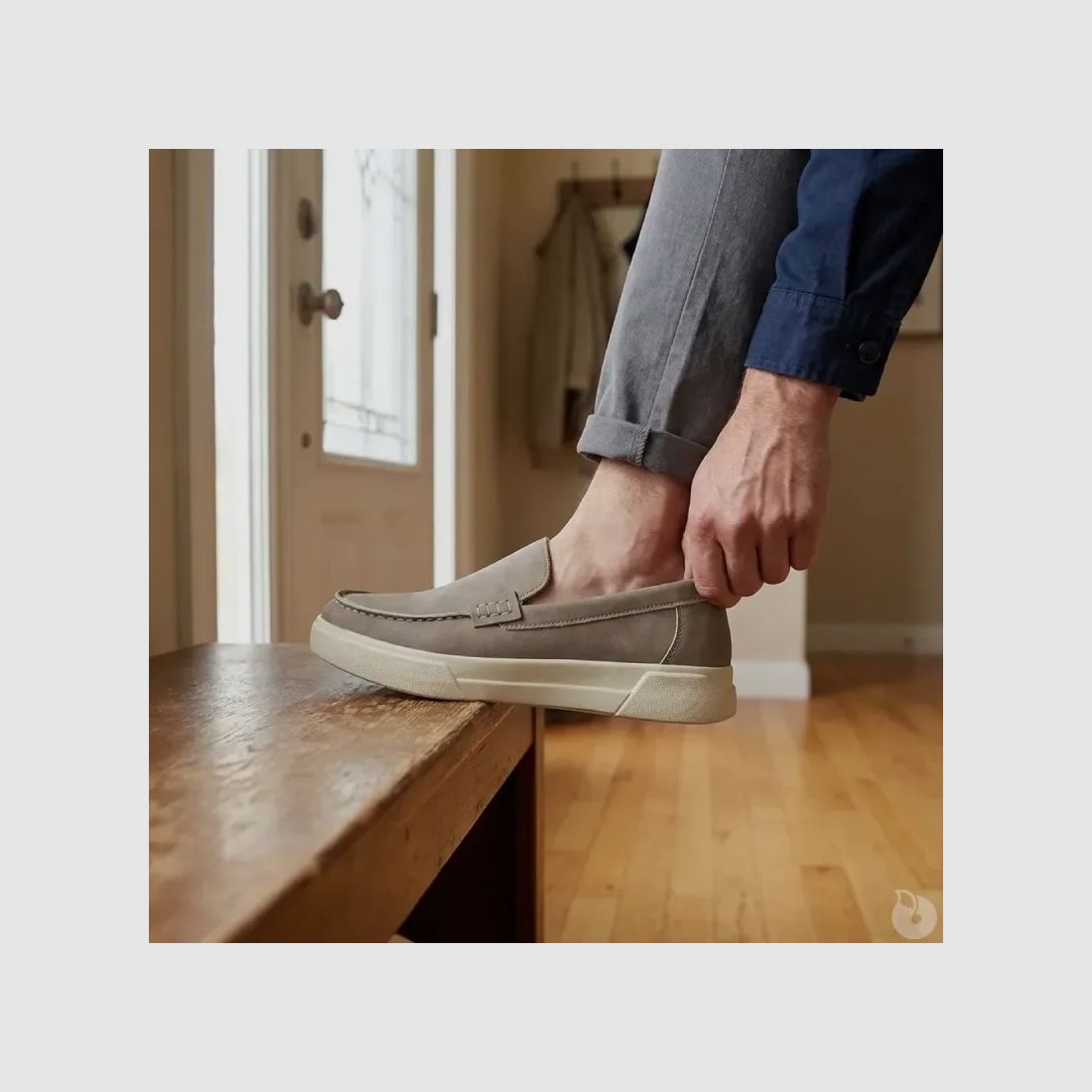 Men's Navy Blue Synthetic Moccasins - Elegant and Comfortable Style, image 4 of 8