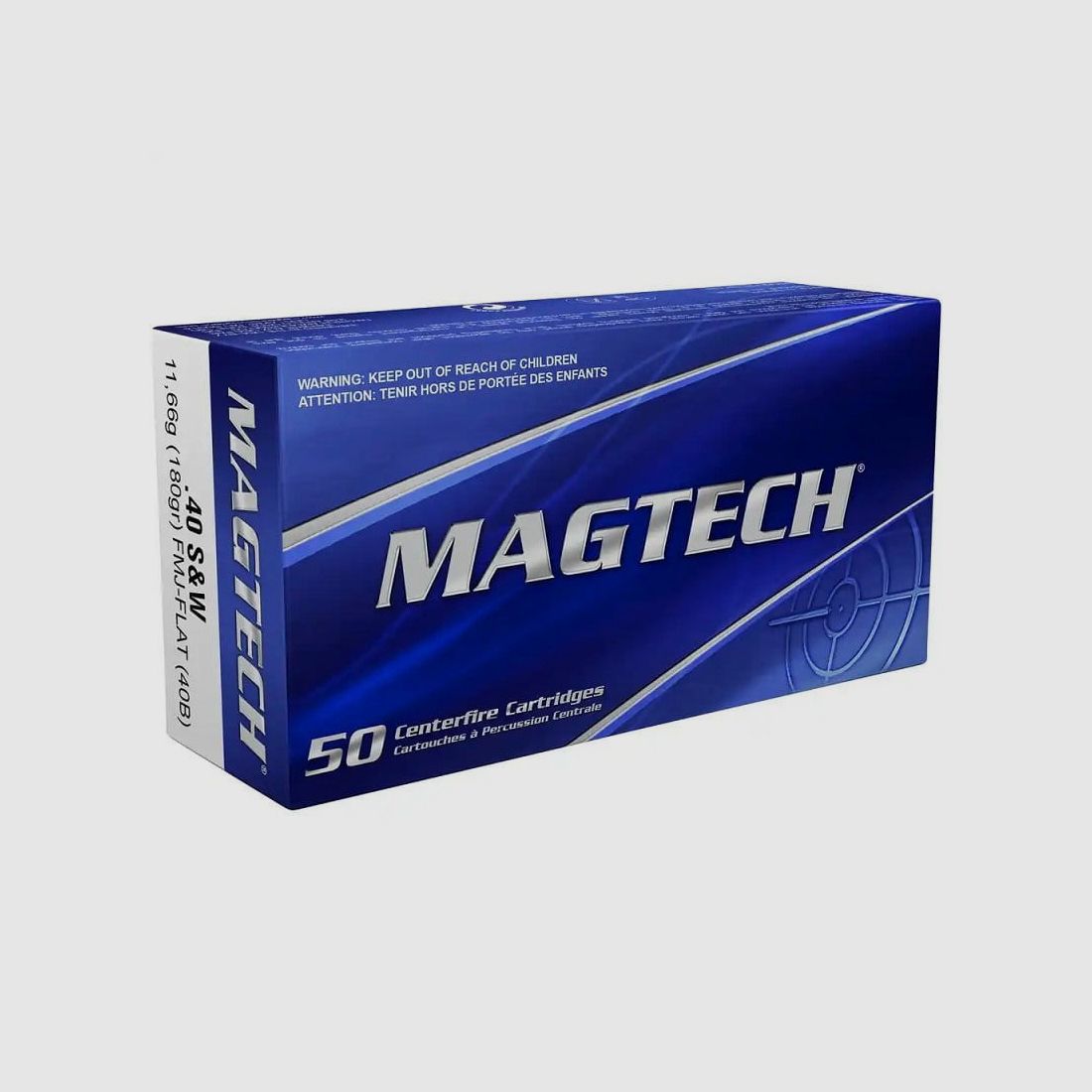Magtech .40 S&W FMJ Flat Vollmantel Flachkopf 180 gr. 40B - 50 Stk.