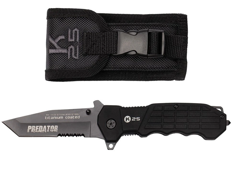 Tactical rescue folding knife Predator K25 19099, titanium coating