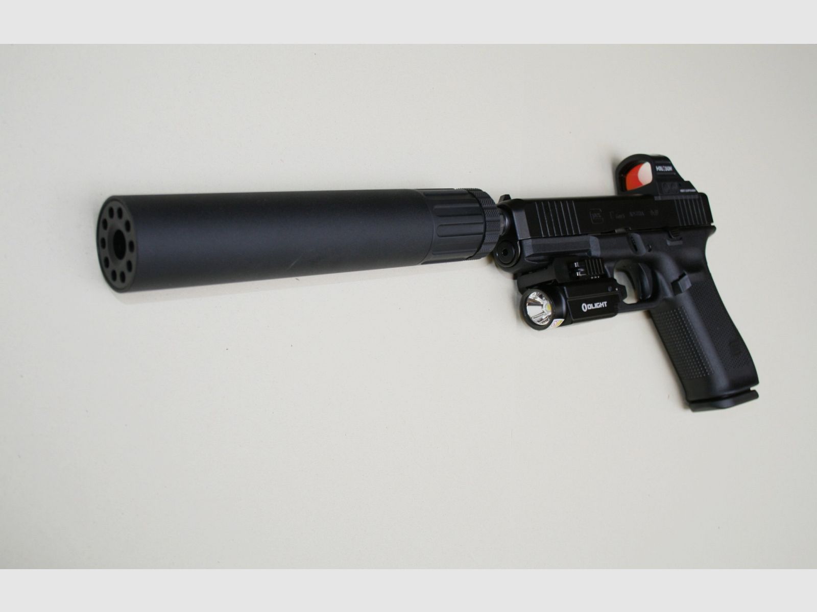 PACK SFO Glock 17 MOS/gewinde + Rotpunktvisier + Schalldämpfer + Kombi Lampe/Laser, Bild 2 von 8