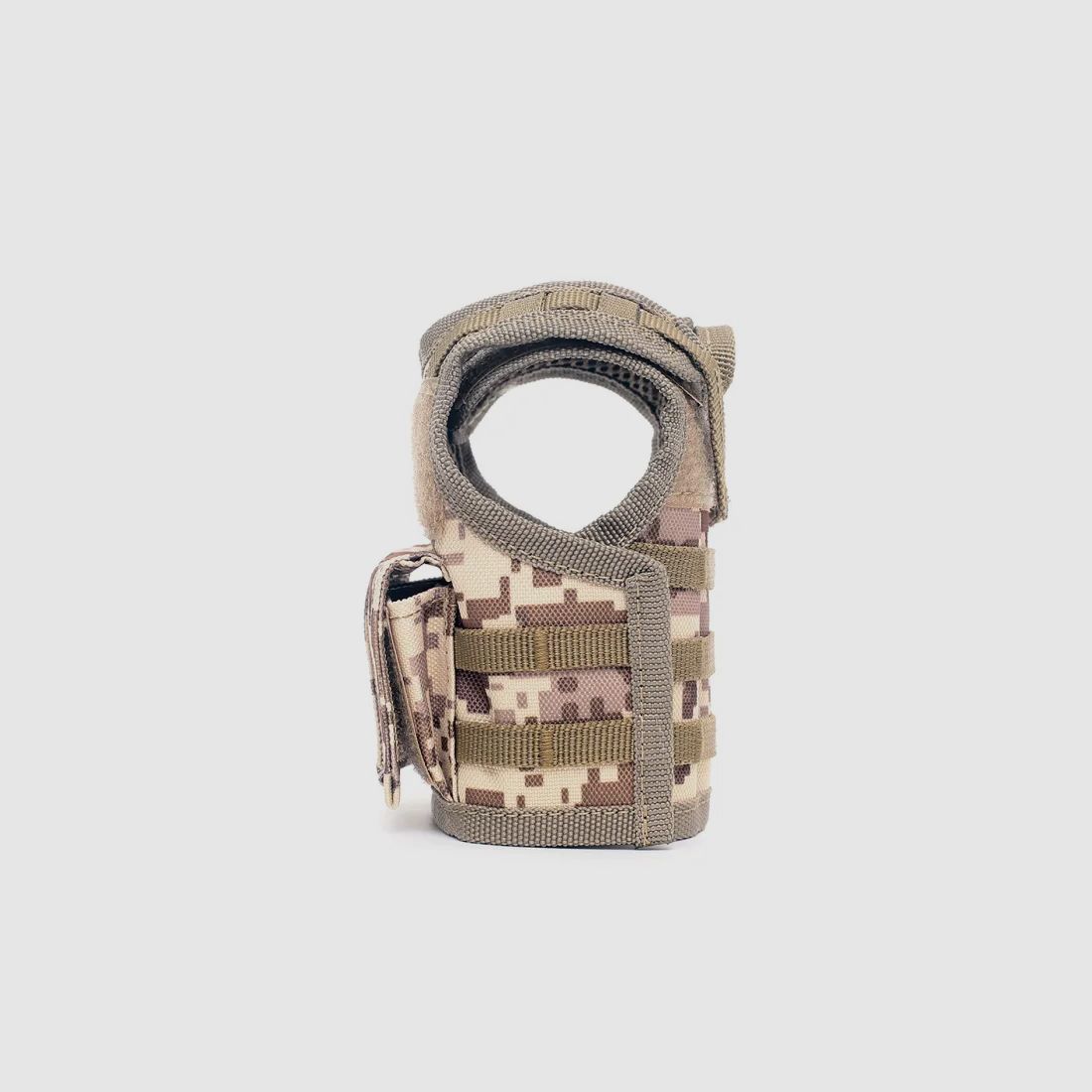 Mini Tactical Schutzweste mit Fronttaschen für Bierflasche / Weinflasche / Thermosflasche - Digital-Desert