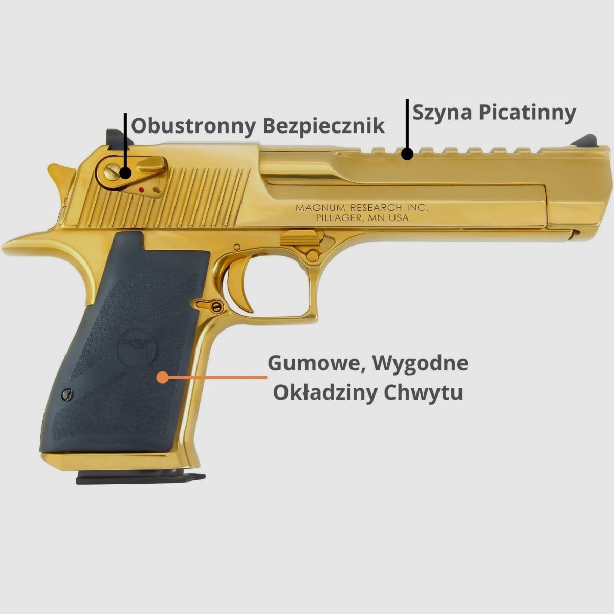 Desert Eagle XIX 6'' Titanium Gold .44Magnum (DE44TG), zdjęcie 8 z 9