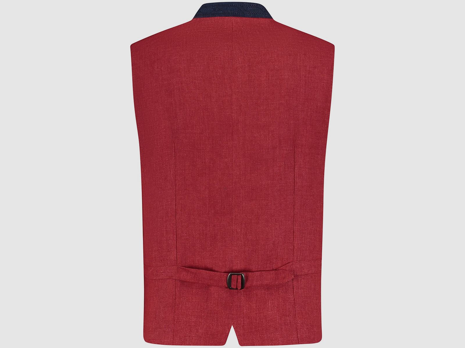 Lodenfrey Munich Gilet en Lin Rouge/Bleu Foncé, image 2 sur 2