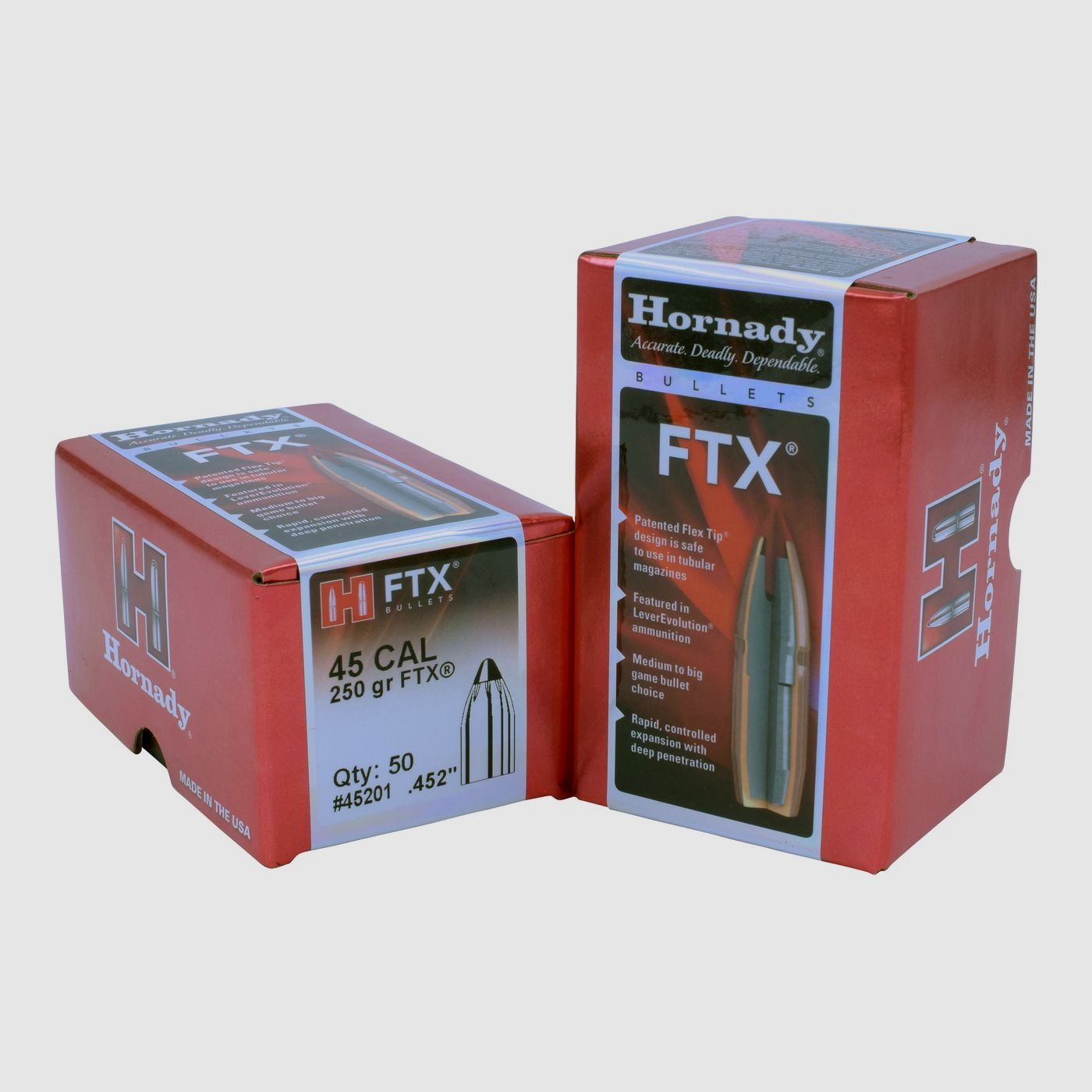 Hornady FTX BULLETS .45/.452 250GR – 50 Stk.