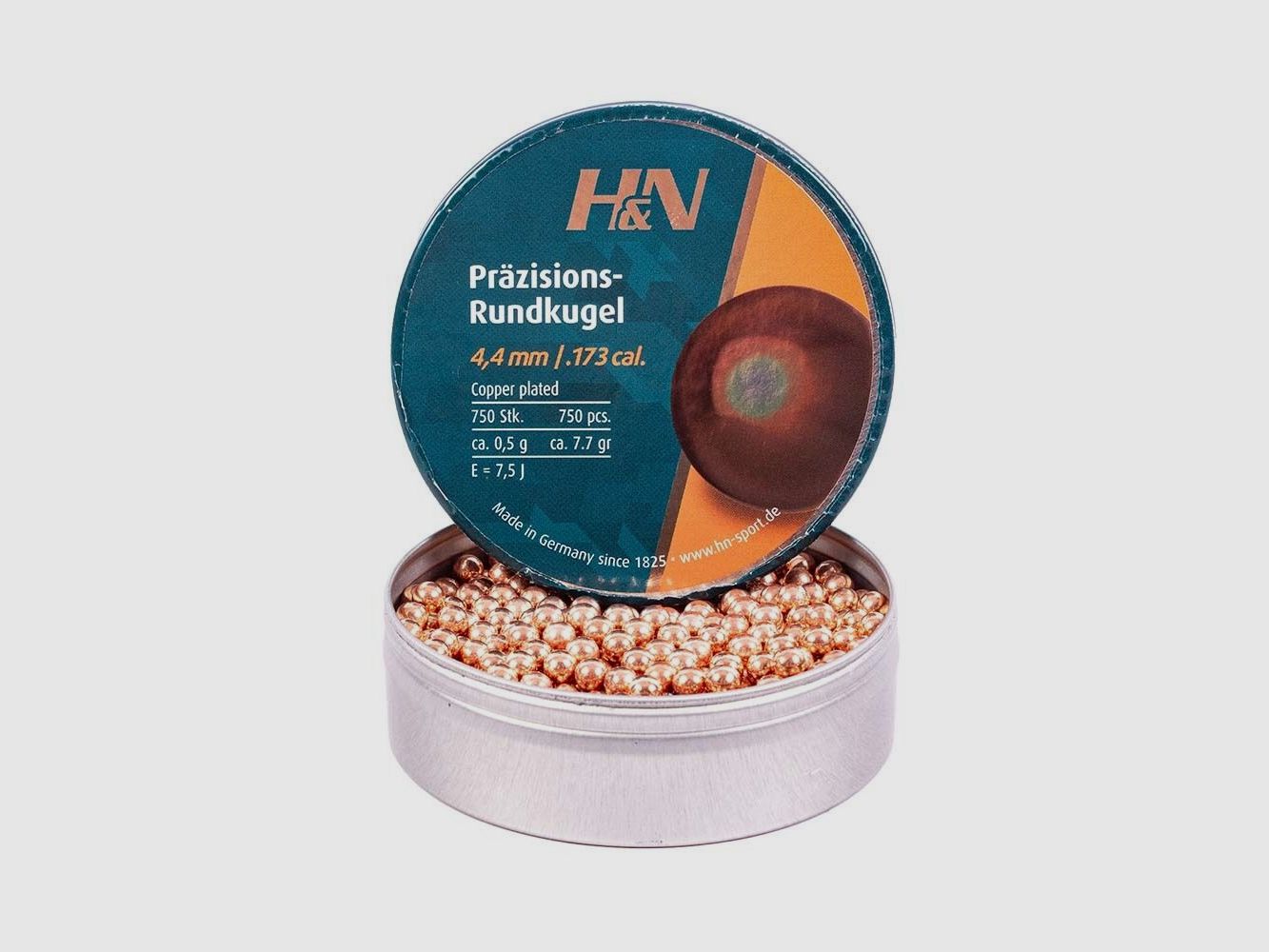 H&N H&N Proiettili a punta / Proiettili rotondi placcati rame / Cal. 4,4 mm /