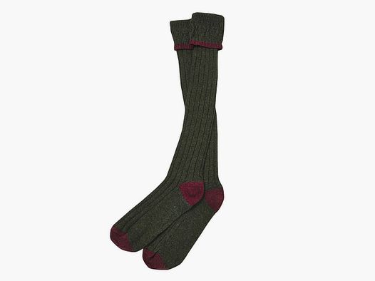 Barbour Contrast Gun Stockings Olive/Cranberry