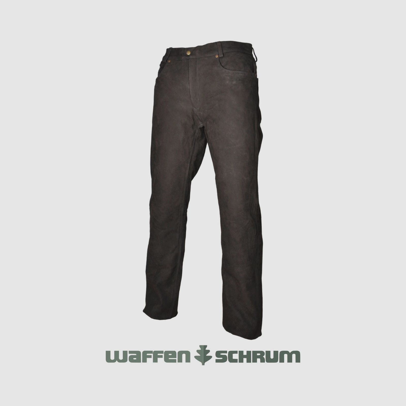 Pantaloni in pelle Hubertus vera pelle di bufalo marrone