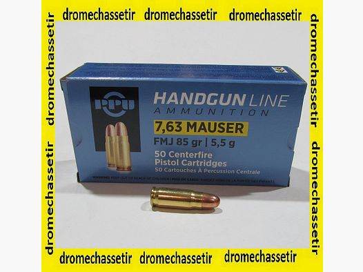 boite 50 cartouches Partizan cal 7.63 Mauser 85 grains FMJ