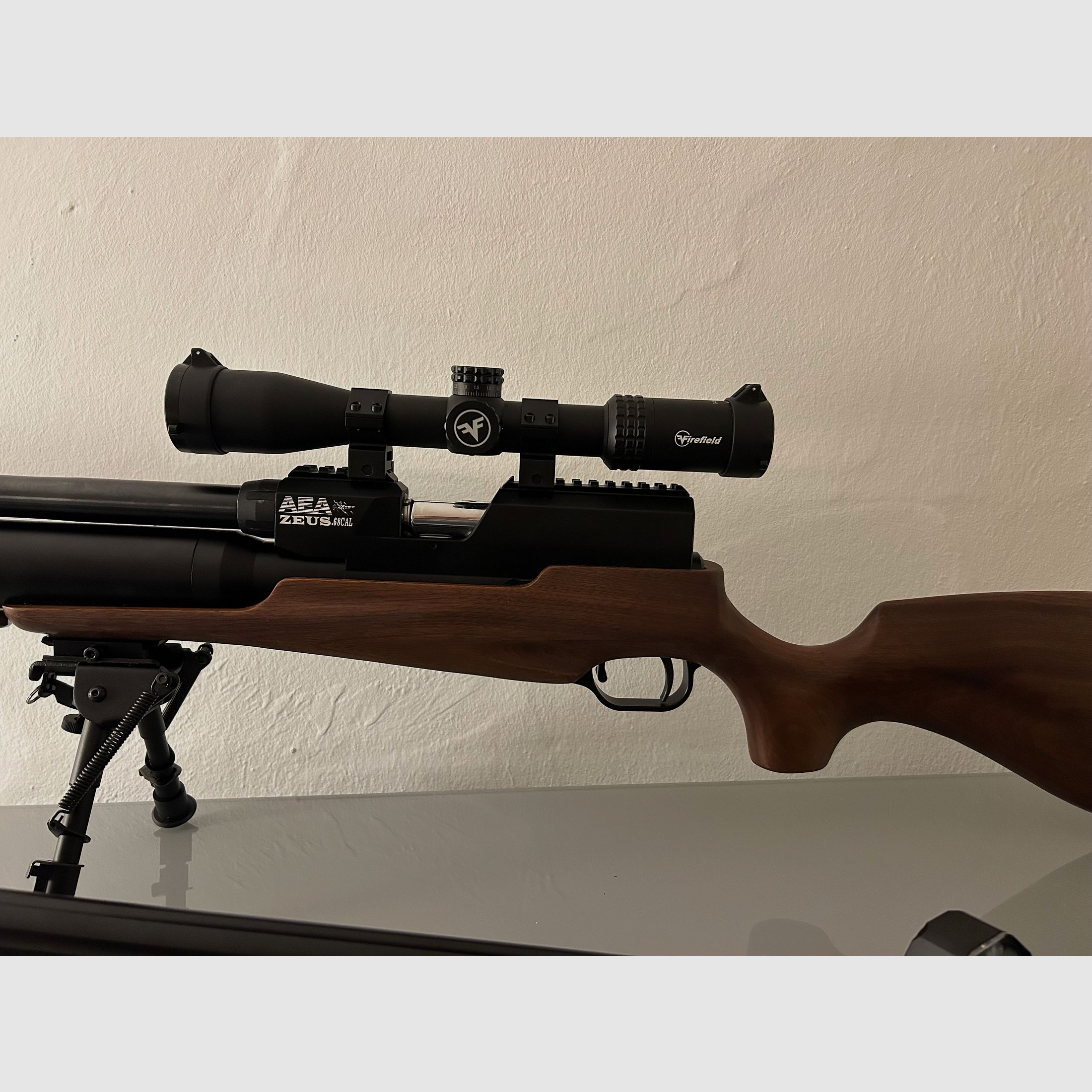 AEA Zeus .68 + AEA Megalodon .50 OVP i akcesoria (tłumik, optyka itp.)