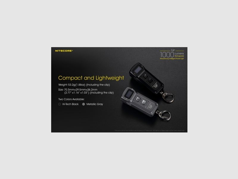 Nitecore TUP Zaklamp 1000 lumen Grijs, afbeelding 8 van 21