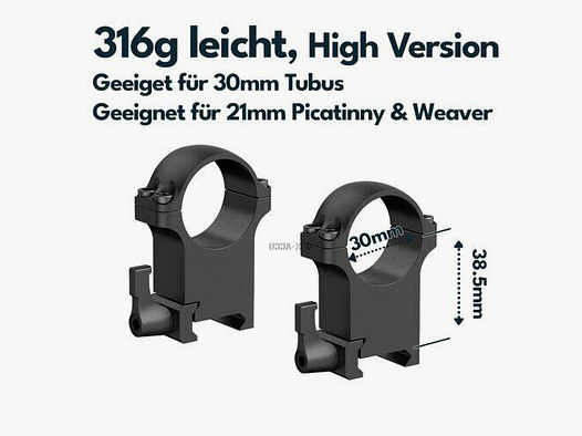Vector Optics Stahl-Schnellmontage für 30mm Tubus, 21mm Picatinny/Weaver -