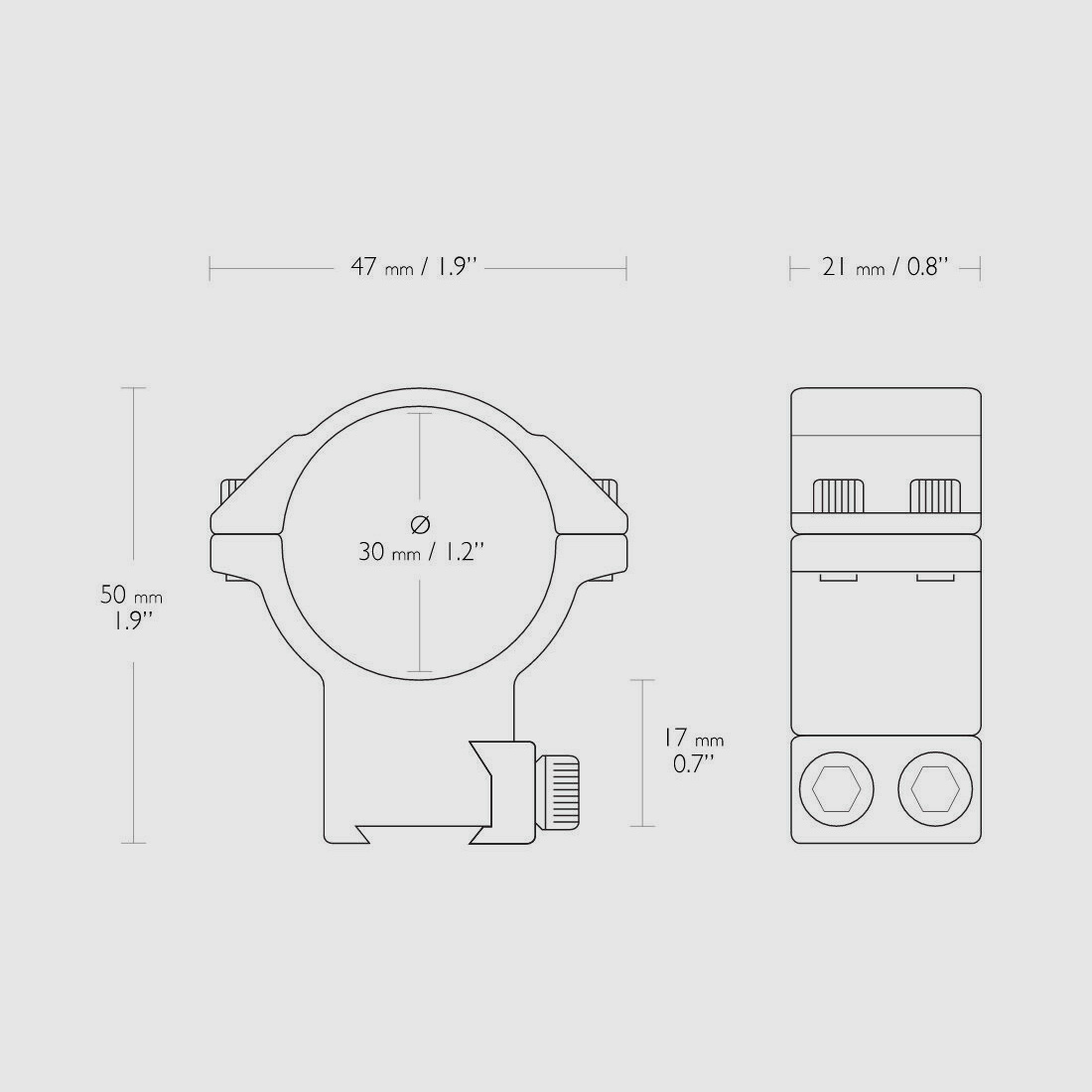 HAWKE 22108 30 mm Ringmontage Hoch für 9-11mm Schiene Zielfernrohr-Halterung