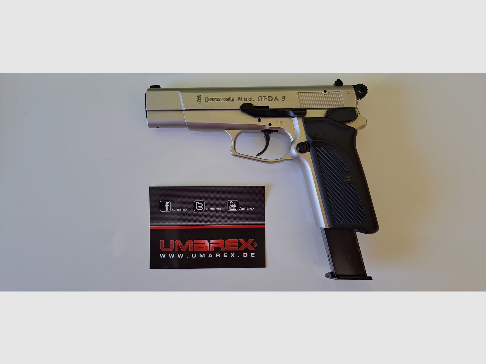 Browning GPDA 9, nickel, Umarex blank firing pistol