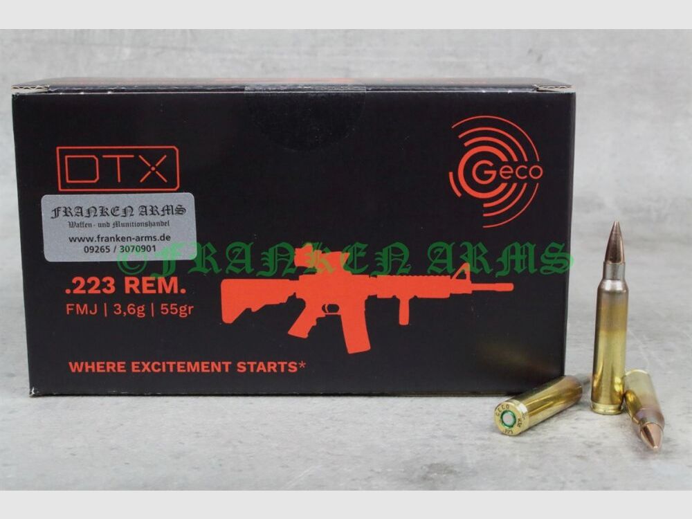 Geco GECO DTX .223 Rem. 55gr. 3.56g 150 pieces GERMAN MANUFACTURE Quantity discount