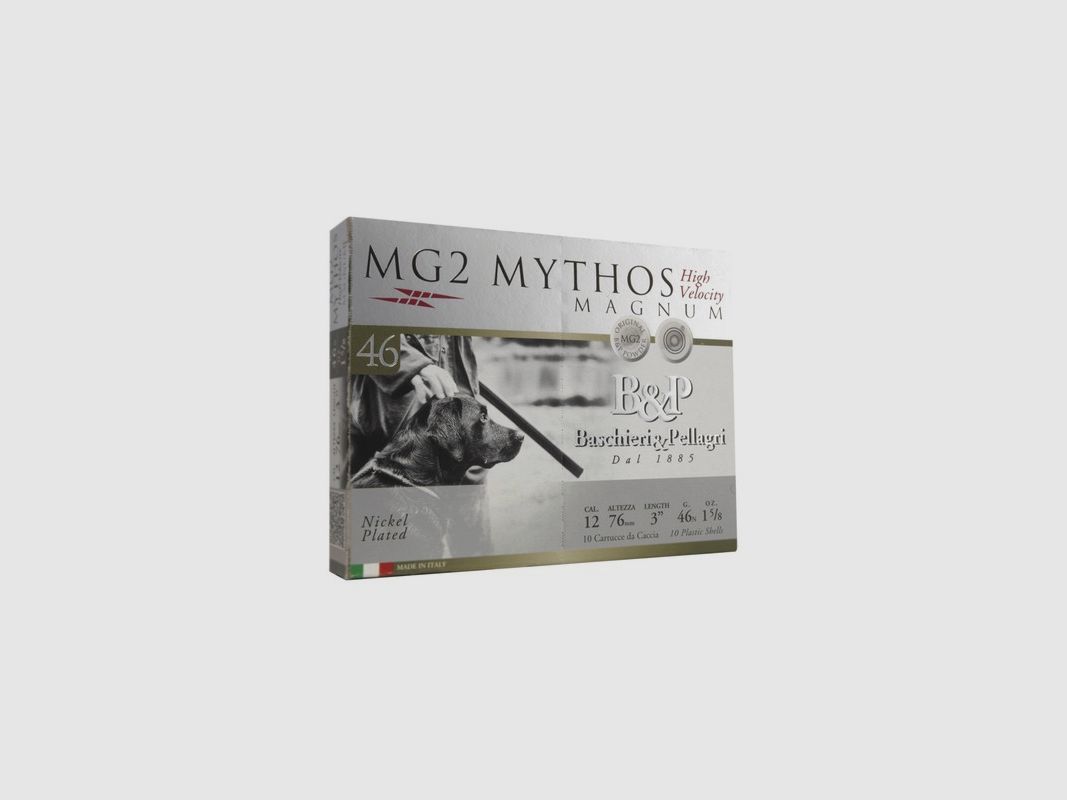 Doos van 10 patronen B&P MG2 Mythos 46HV kal.12/76mm Nr.4 46g