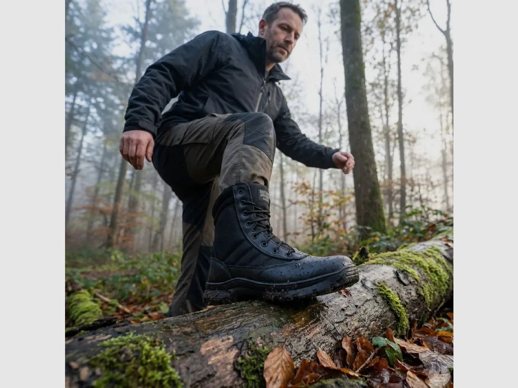 Schwarze halbhohe Taktikschuhe - Rutschfeste Leder, Bild 3 von 6