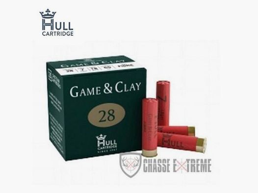 25 Cartridges HULL Game & Clay 18G Cal 28/65 Pb N°7
