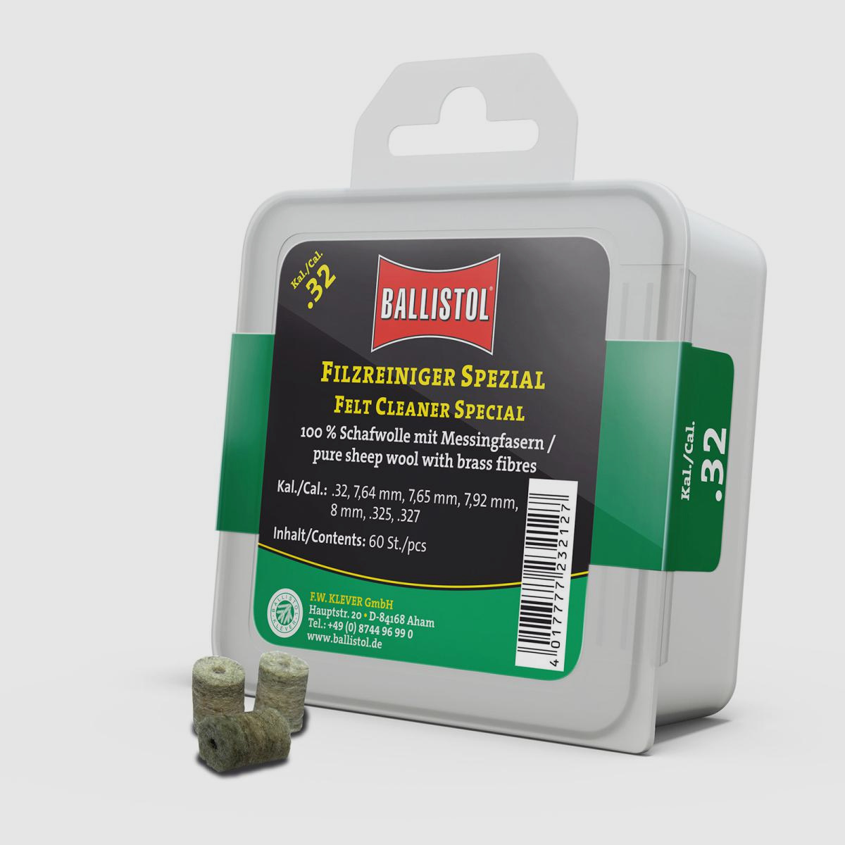 Nettoyant en Feutre Ballistol Spécial / 60 pcs. / Cal. .32