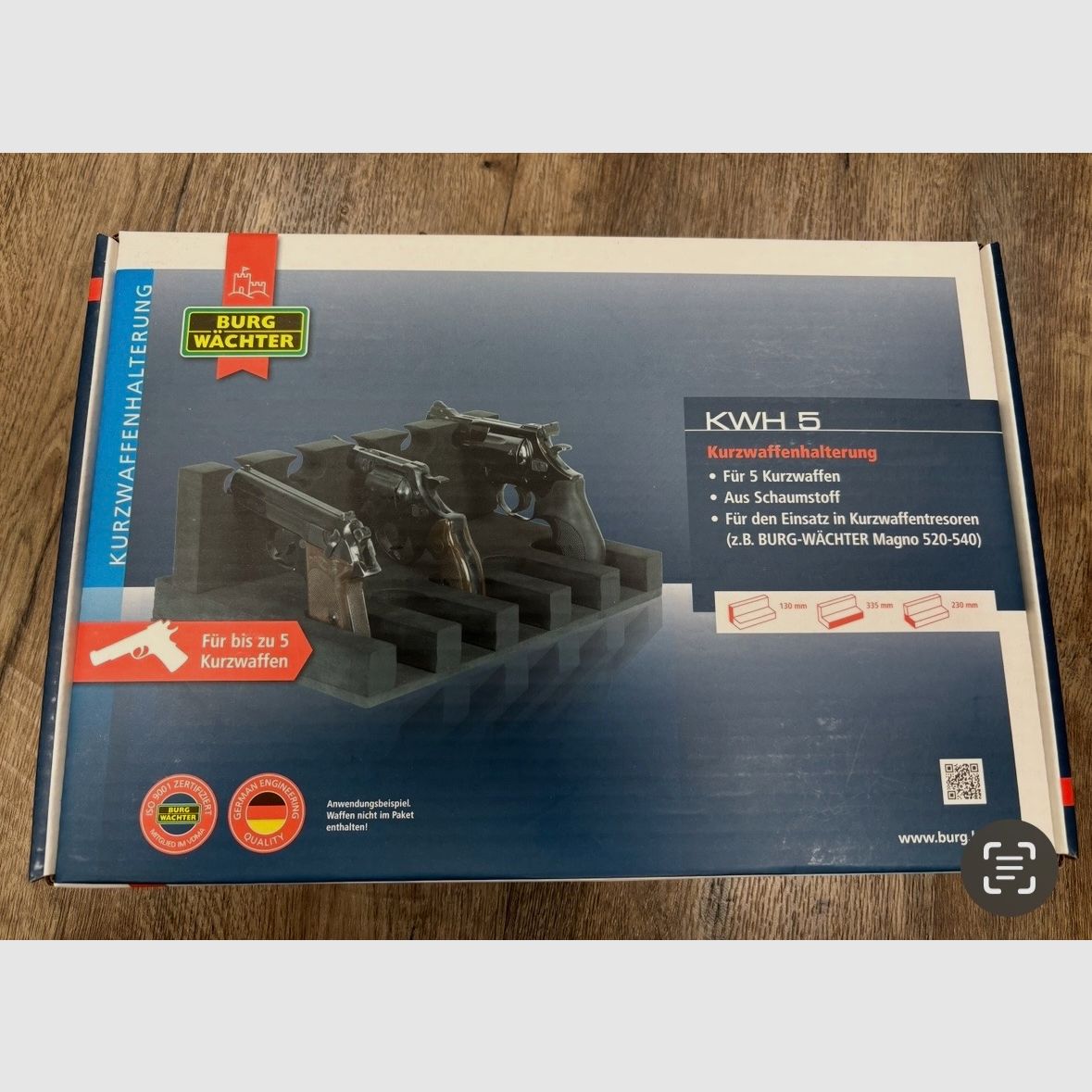 Kurzwaffenhalterung Burgwächter für 5 Kurzwaffen Neuwertig