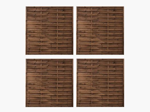 4 Sichtschutzpaneele Holz 180x180cm B.3,5cm
