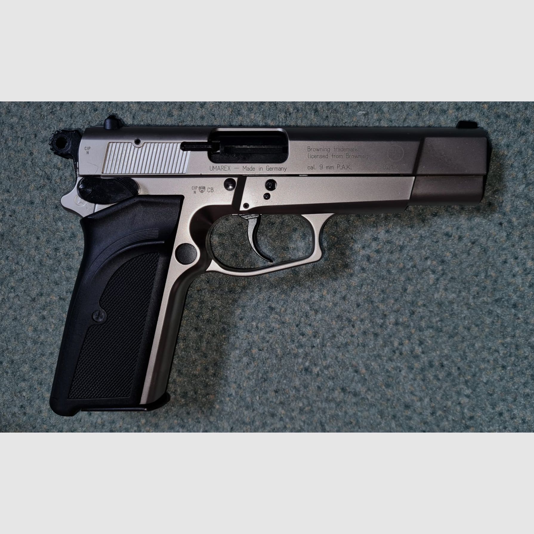 Pistolet à blanc Browning GPDA 9 Cal. 9mm P.A.K. nickelé