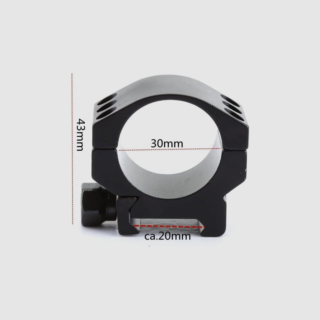 Anelli di montaggio Heavy Duty, anelli di montaggio ZF per guida da 20 mm con anelli da 30 mm, per caccia, tiro sportivo