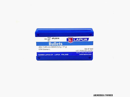 LAPUA – PALLE CAL 22/.224″ SCENAR-L 77GR OTM CONF. 100 PZ