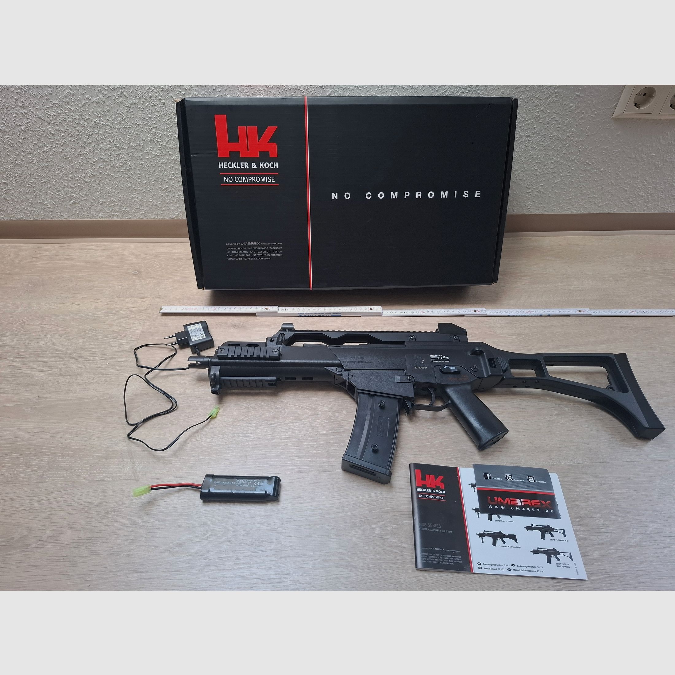 For sale: Heckler & Koch G36C Sportsline S-AEG Airsoft 6mm BB – like new, original packaging, only tested (18 and over)
