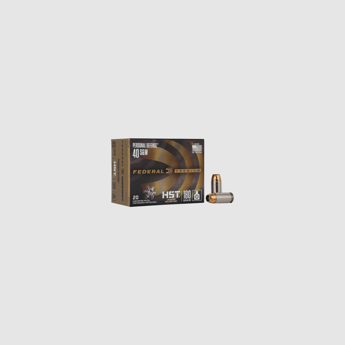 Federal Pistol Ammunition .40 S&W 11.70g Jacketed Hollow Point HST