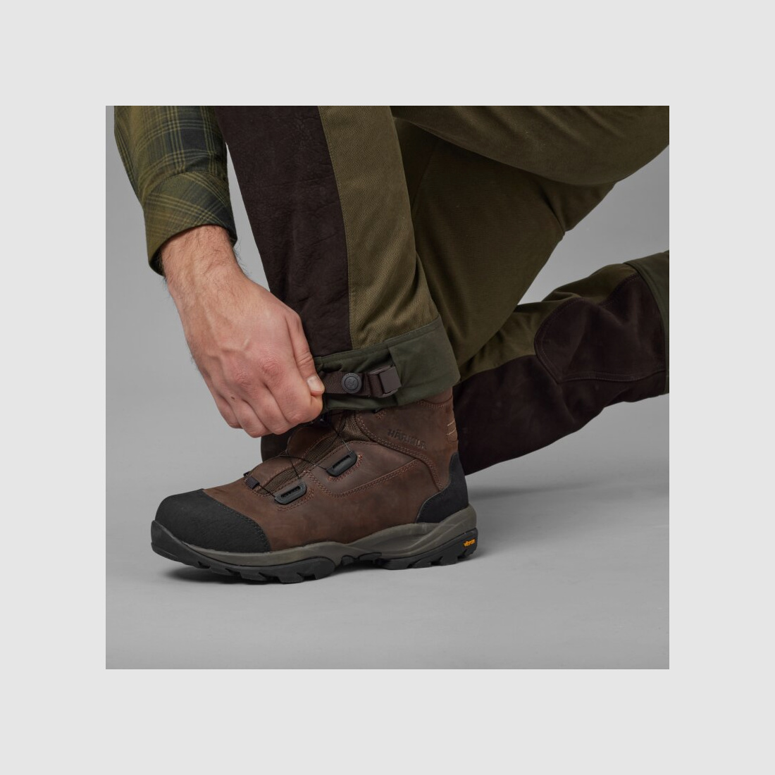 Härkila Driven Hunt HWS Lederhose willow green / shadow brown