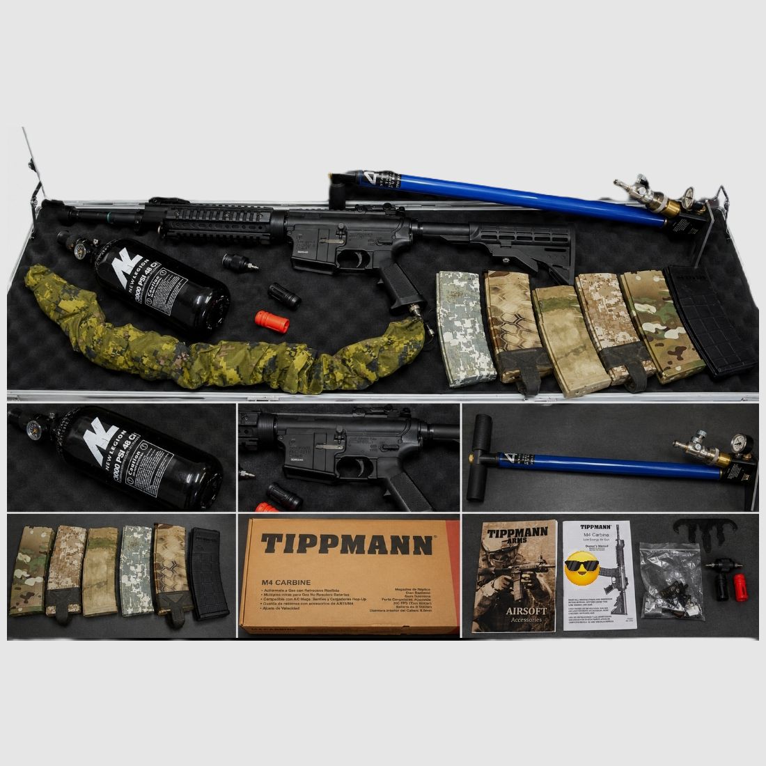 Tippmann M4 Carbine HPA set completo – usado, como nuevo – 6 magazines