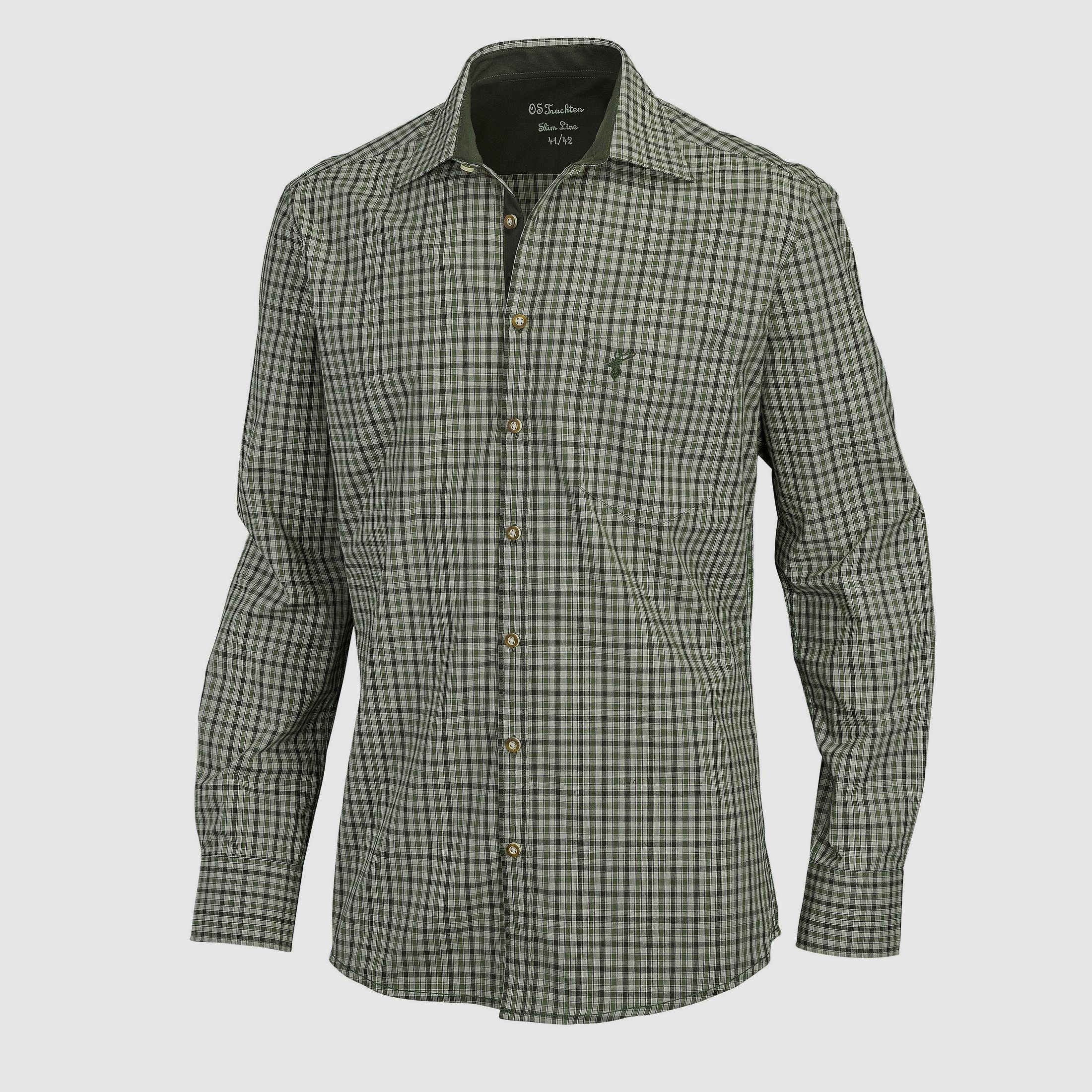 OS-Trachten Men's Long Sleeve Shirt, Slim Fit