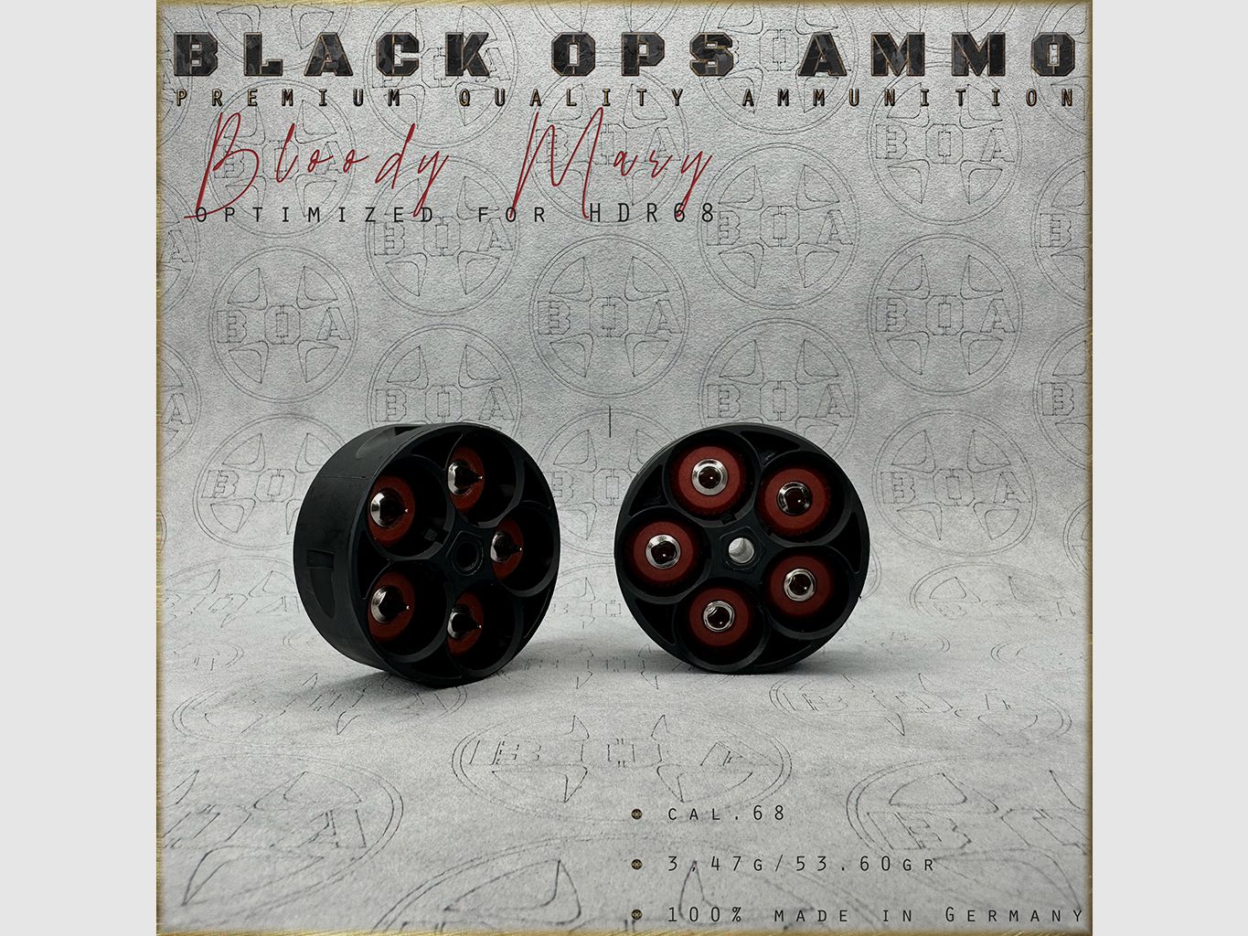 10x + 2 Bloody Mary BLACK OPS AMMO HDR 68 TR cal.68 ammunition T4E Umarex HDR68 TR68
