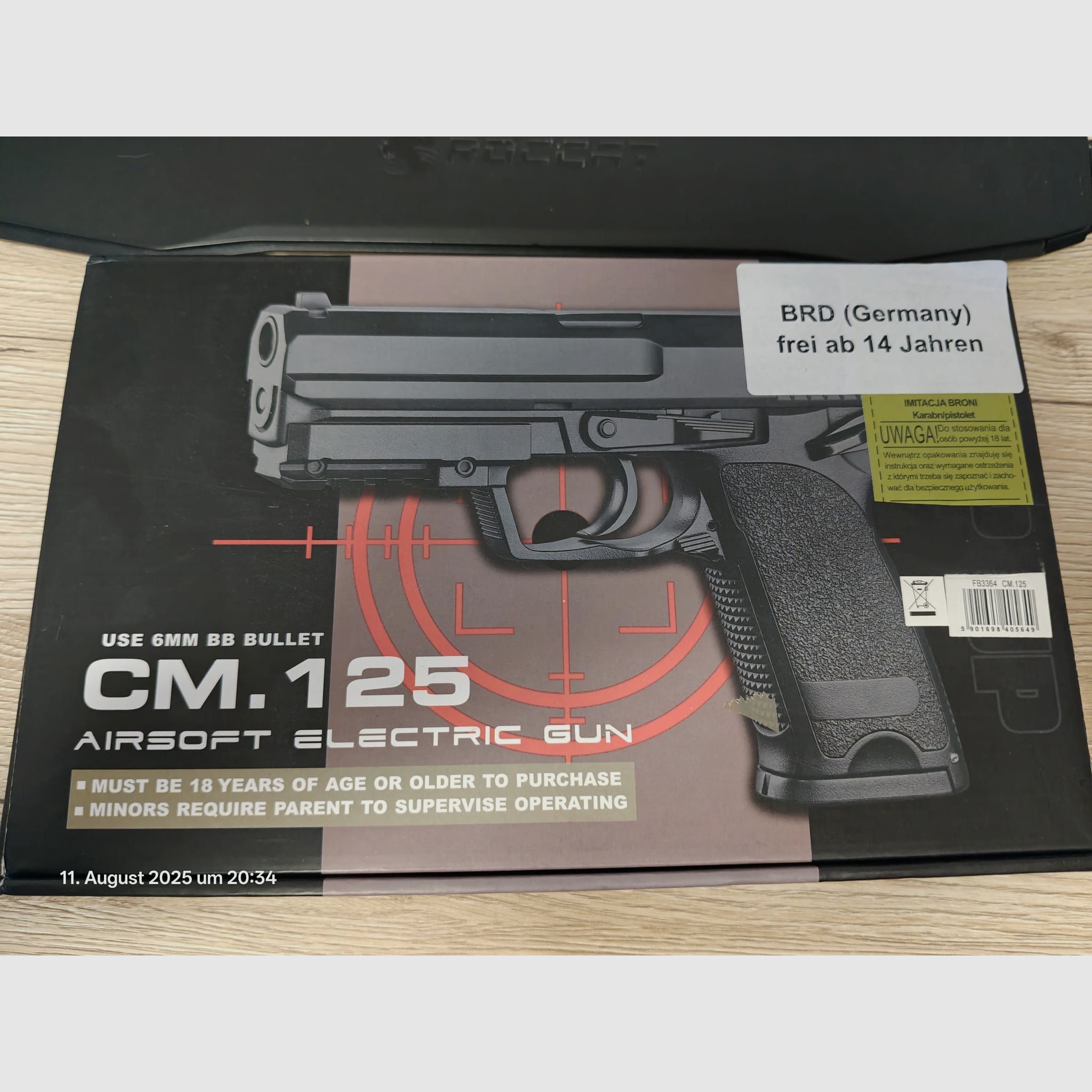Pistola Airsoft AEP Cyma CM125, come nuova