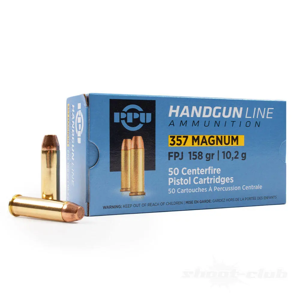 PPU .357 Magnum 10.24g/158gr FPJ Revolver cartridges 50 pcs