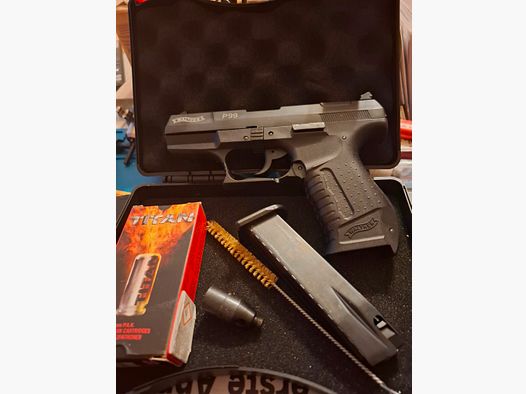 Walther P99 PTB 637 9mm P.A.K. con munizioni