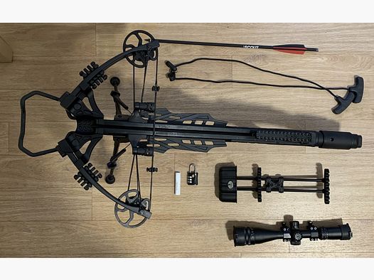 X-BOW FMA Scorpion III - 405 fps / 200 lbs - Arco compound con accessori