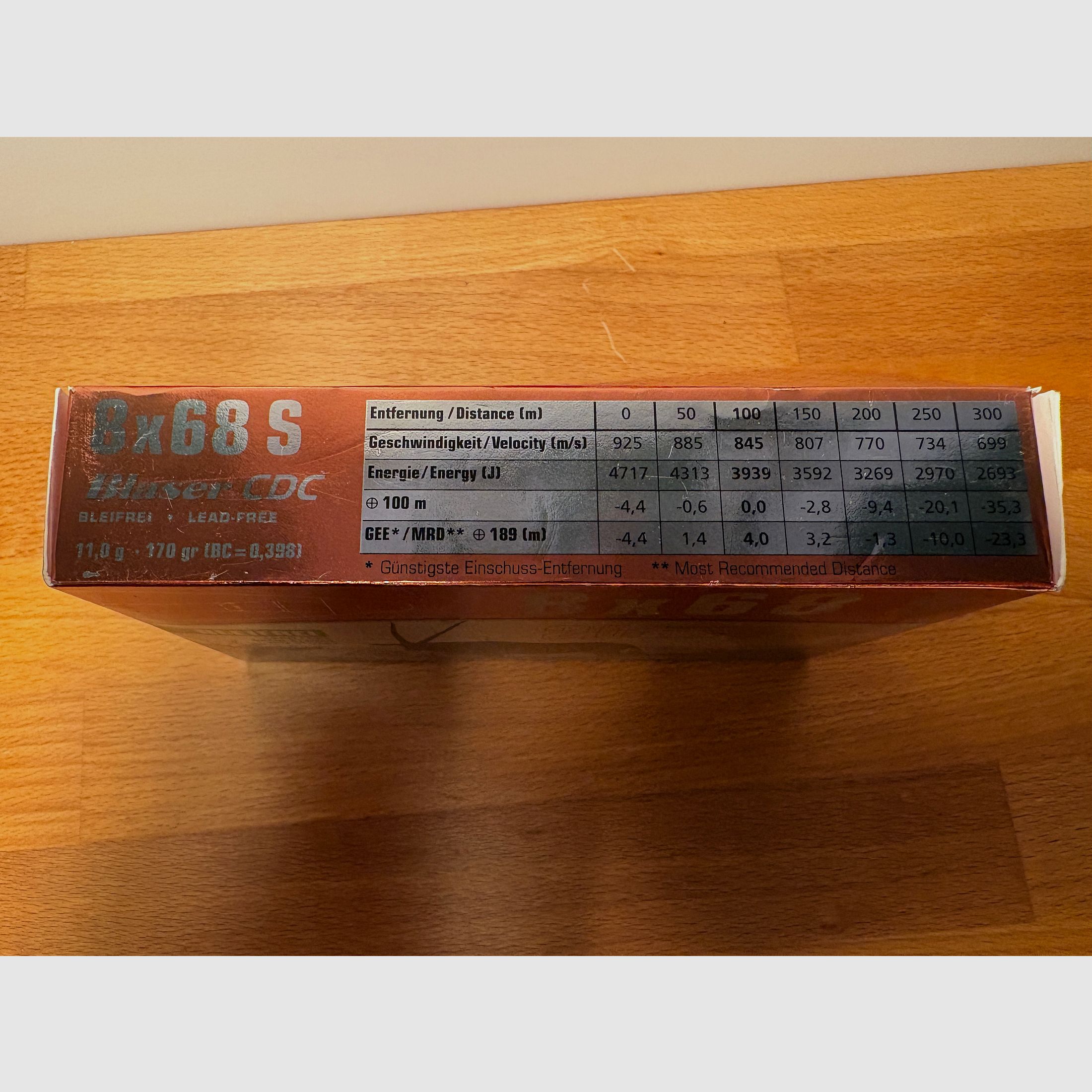 Blaser 8x68 S CDC 11,0g 170grs Bleifrei