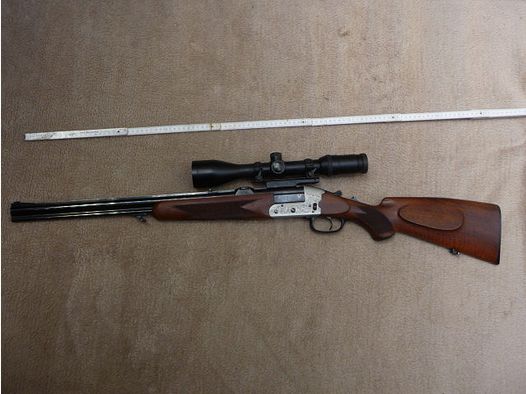 Heym Bockbüchsflinte 22 SZ, .243 Winchester i 20/76, ZF Meopta 3-12x50, Absehen 4 Leuchtpunkt