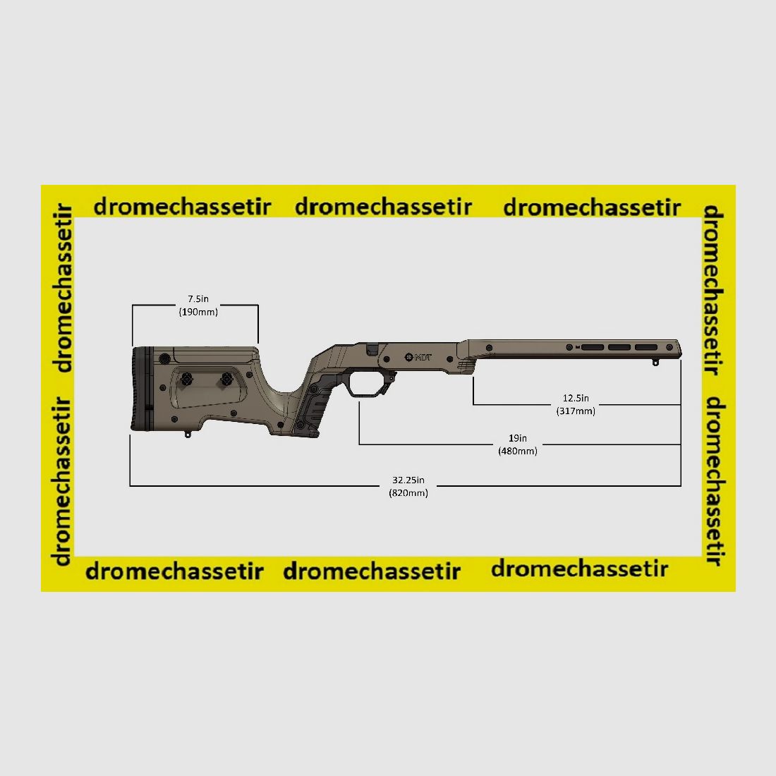 Crosse Chassis MDT XRS pour remintgon 700 et Bergara B14 action courte noir