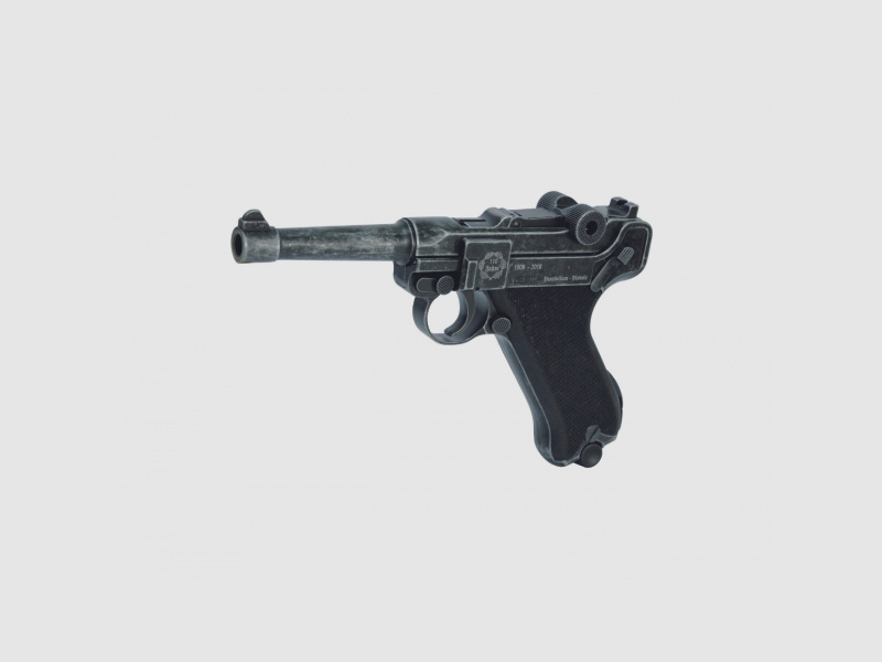 ME P08, arma del anniversario antica 110 anni, impugnatura in legno nera