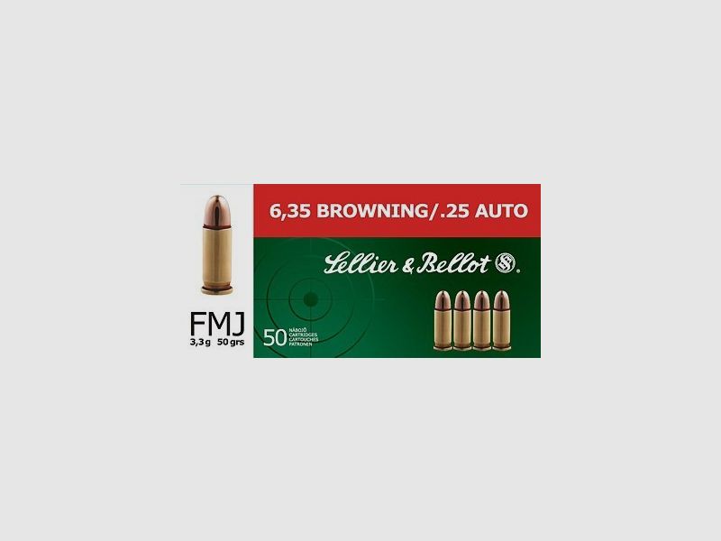 S&B Munition Kal. 6.35 Browning FMJ,