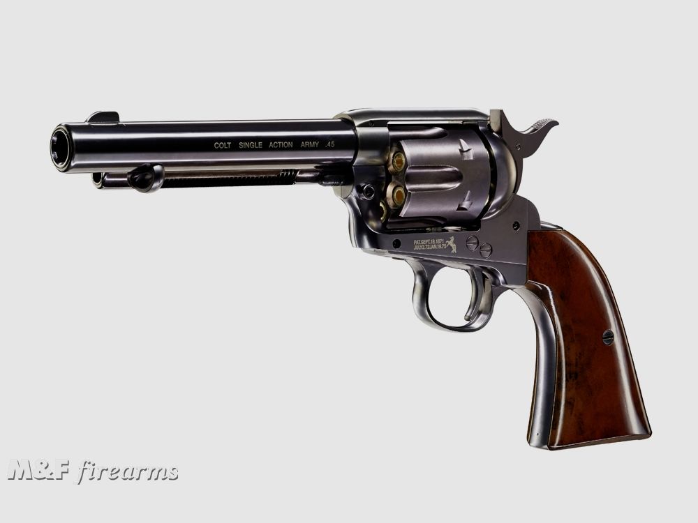 Colt SAA Peacemaker .45- 5 1/2" Mitternachtsblau braune Griffschalen Co2 Kaliber 4,5 mm (.177) Diabolo